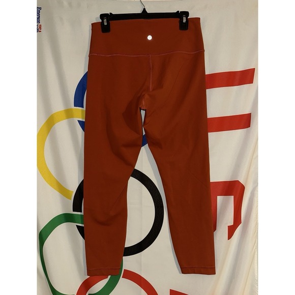 Lululemon Pants Womens 12 Orange Wunder Train HR Tight 26" Everlux LW5CQDS - Picture 2 of 7